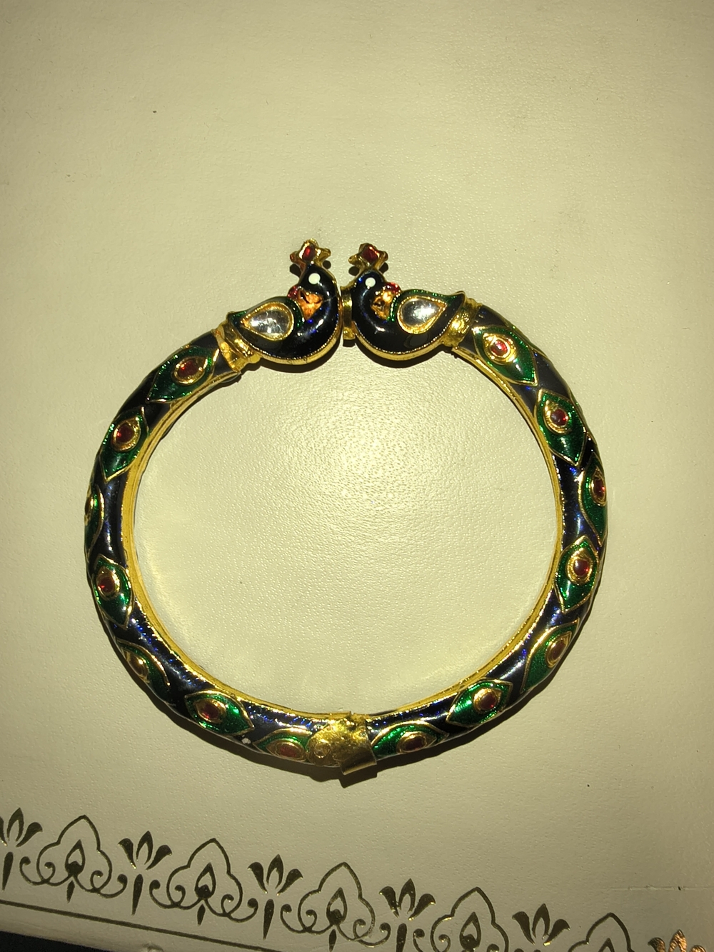 Vibrant Peacock Bangle Bracelet • Meenakari Style Enamel 🦚